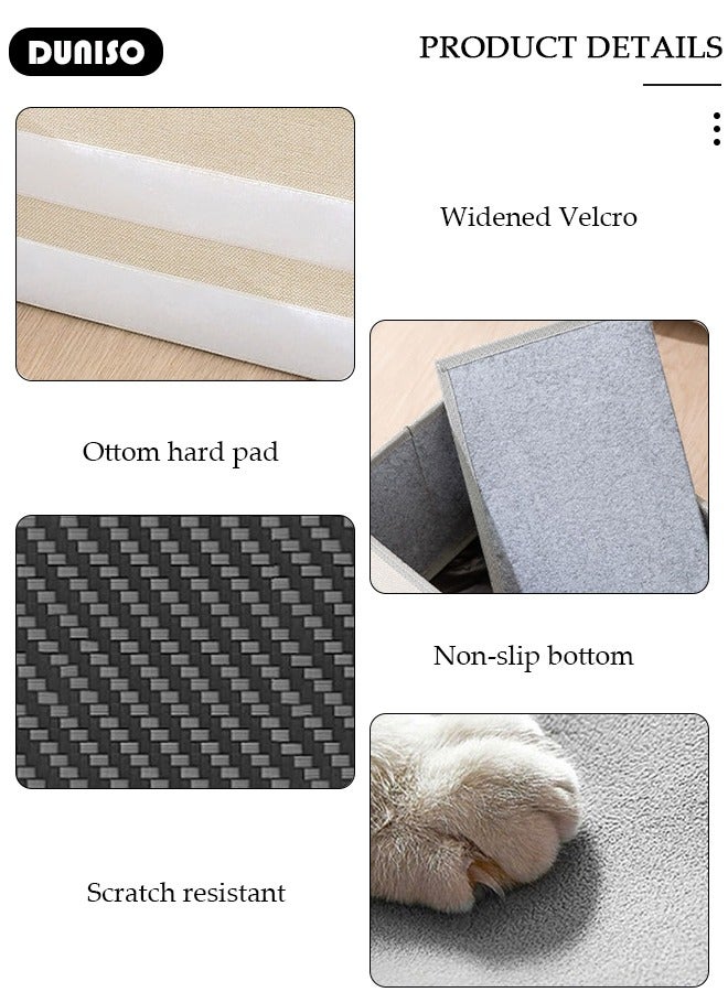 DUNISO سلم حيوانات أليفة قابل للطي 3 خطوات، سلالم كلاب ناعمة من الفلانيل 2 في 1 مع تخزين، خطوات قطط غير قابلة للانزلاق مع إسفنجة عالية المرونة وقابلة للتنفس لتسلق الجراء والقطط السرير العالي والأريكة - Image 3