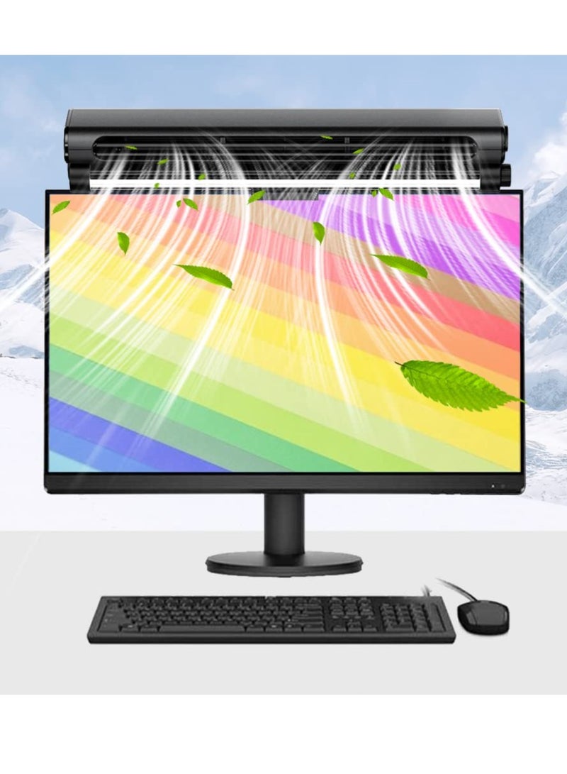 Excefore مروحة مروحة كمبيوتر مع شريط ضوء ، مروحة تبريد شخصية ، مروحة USB بلا مروحة صامتة للمكتب ، لمروحة شاشة الكمبيوتر المحمول ، سرعة ريح غير محددة ، للاستخدام الداخلي والخارجي - Image 3