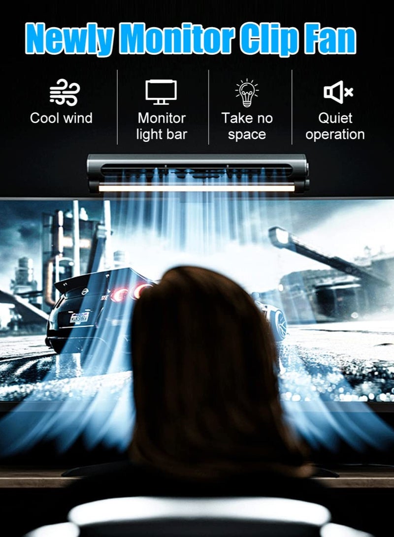 Excefore مروحة مروحة كمبيوتر مع شريط ضوء ، مروحة تبريد شخصية ، مروحة USB بلا مروحة صامتة للمكتب ، لمروحة شاشة الكمبيوتر المحمول ، سرعة ريح غير محددة ، للاستخدام الداخلي والخارجي - Image 4