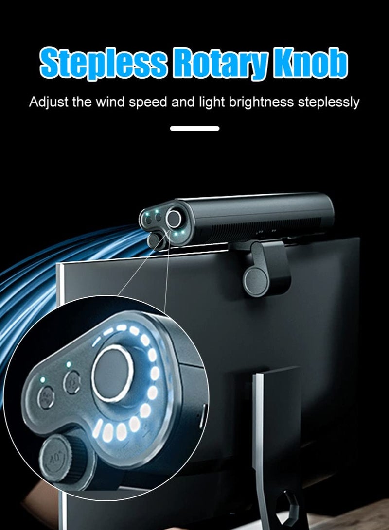 Excefore مروحة مروحة كمبيوتر مع شريط ضوء ، مروحة تبريد شخصية ، مروحة USB بلا مروحة صامتة للمكتب ، لمروحة شاشة الكمبيوتر المحمول ، سرعة ريح غير محددة ، للاستخدام الداخلي والخارجي - Image 2