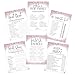 Your Main Event Prints Bridal Shower Games Set of 6 Fun Activities for 25 Guests Pink Glitter Theme Printed Front and Back One Game Per Side - Image 3
