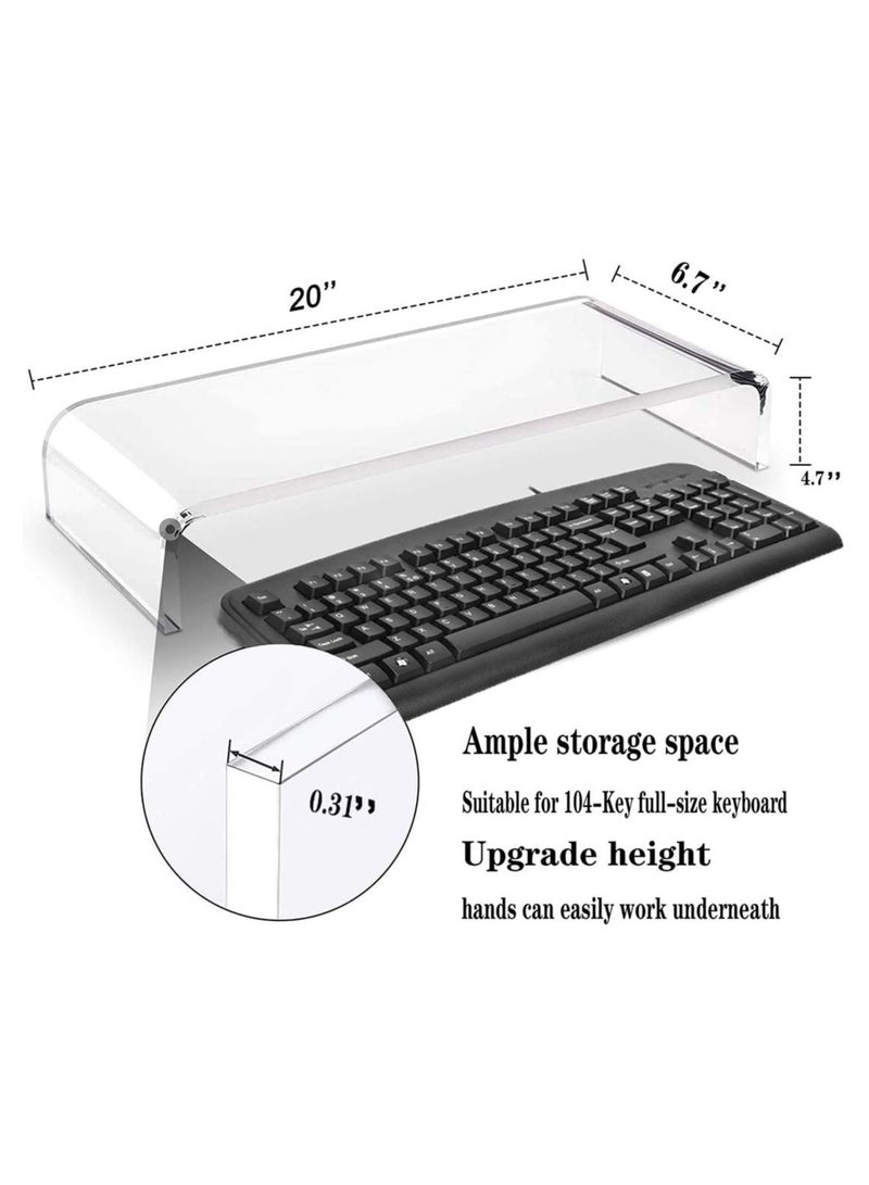 TPGP Clear Acrylic Keyboard Cover Protector Anti-Cat,2 in 1 Keyboard Bridge Protector and Monitor Stand - Image 2