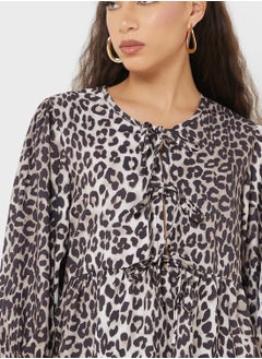 Ginger Leopard Print Tie Up Blouse  - Image 3