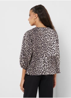 Ginger Leopard Print Tie Up Blouse  - Image 2