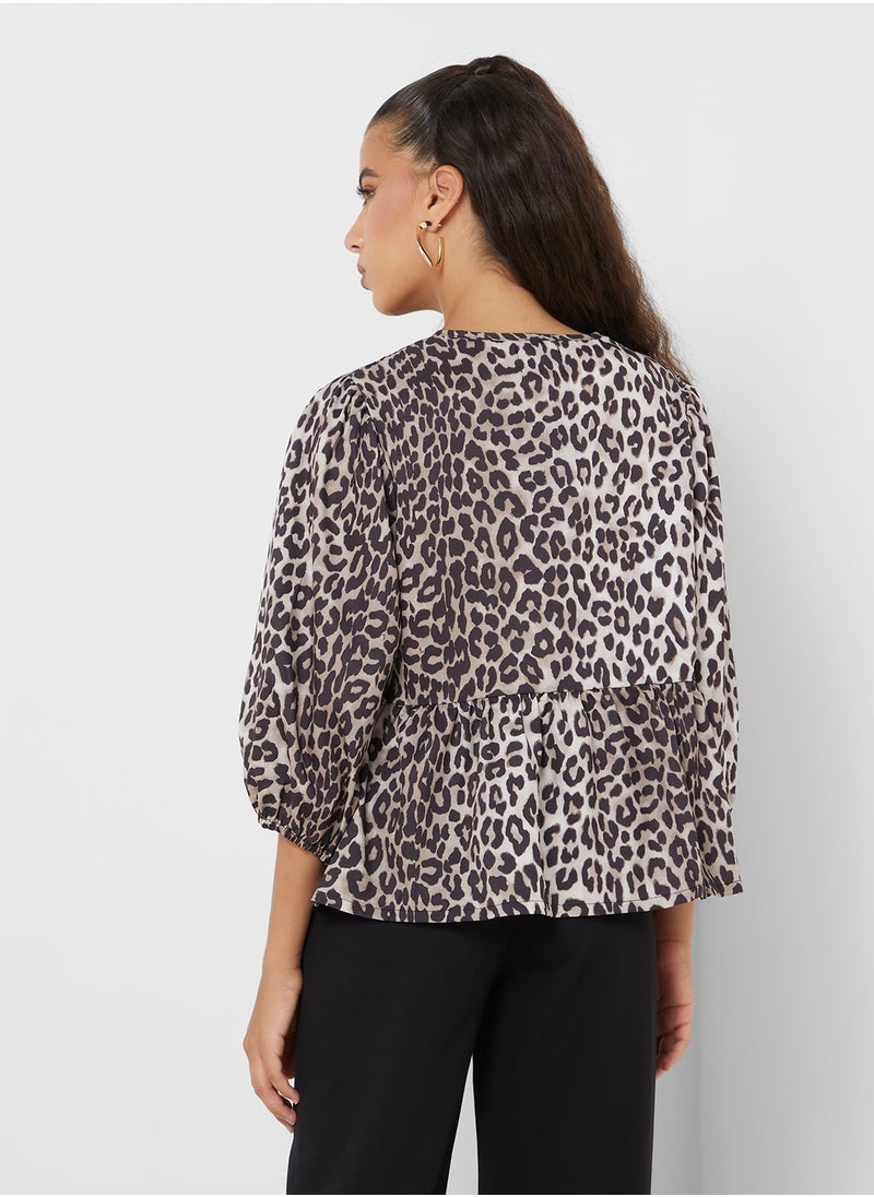 Ginger Leopard Print Tie Up Blouse  - Image 2