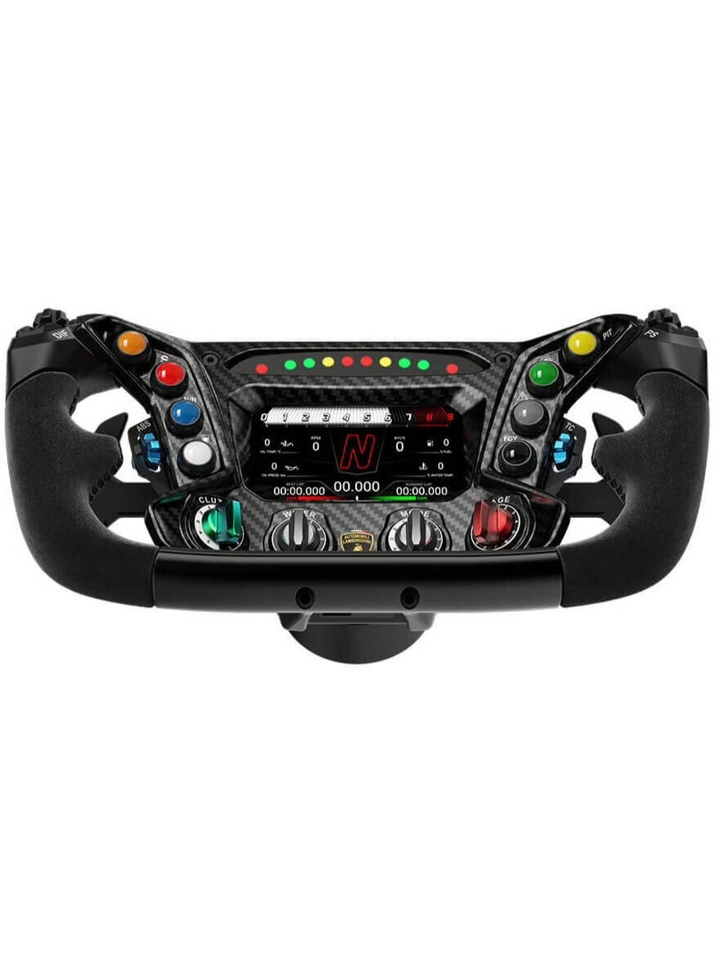 MOZA Automobili Lamborghini Squadra Corse Essenza SCV12 Sim-Racing Steering Wheel, 4.3" LCD Touch Display, Suede leather Grip, 72 Programmable Inputs, Wired Connectivity, Black | Essenza-SCV12 - Image 3