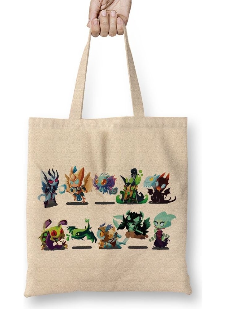 Baskı Dükkanı Print Shop Dota 2 Heroes Cartoons Tote Bag Long Handle 