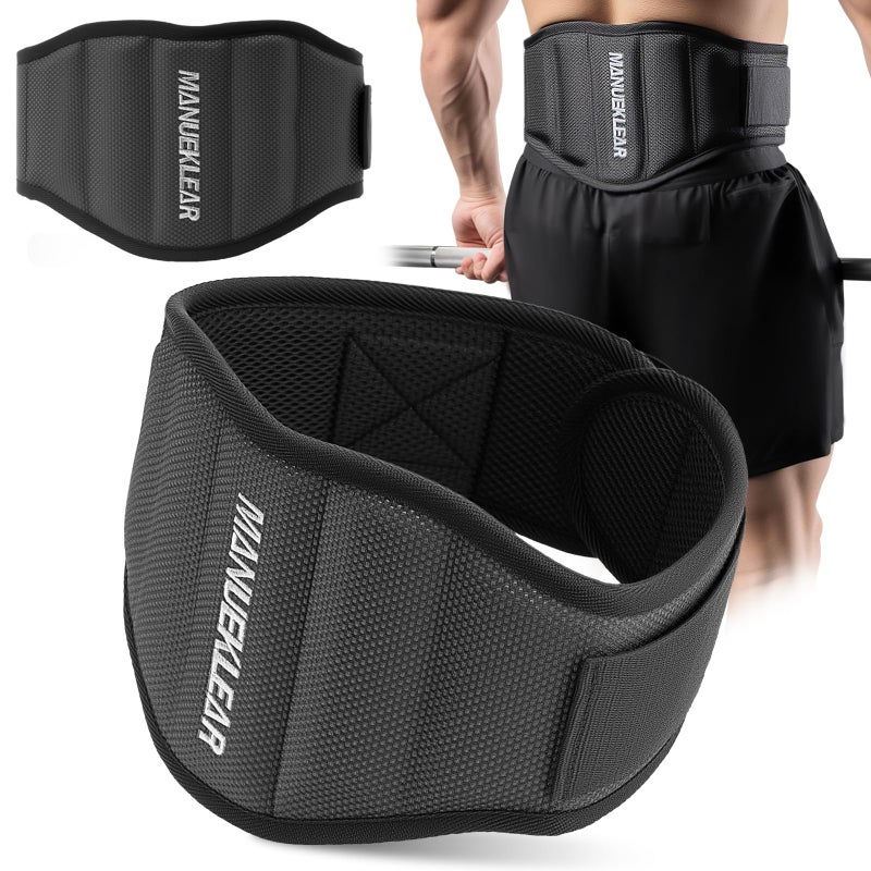 M MANUEKLEAR MANUEKLEAR Gym Weight Lifting Belt Weight Lifting Workout Weightlifting Powerlifting Belt for Men Women - 7.5inch - Bodybuilding Fitness Back Support for Cross Training, Squats, Lunges - Image 1