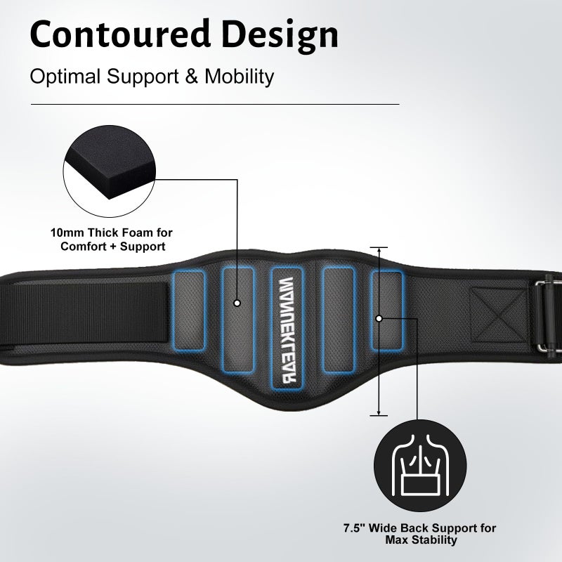 M MANUEKLEAR MANUEKLEAR Gym Weight Lifting Belt Weight Lifting Workout Weightlifting Powerlifting Belt for Men Women - 7.5inch - Bodybuilding Fitness Back Support for Cross Training, Squats, Lunges - Image 3