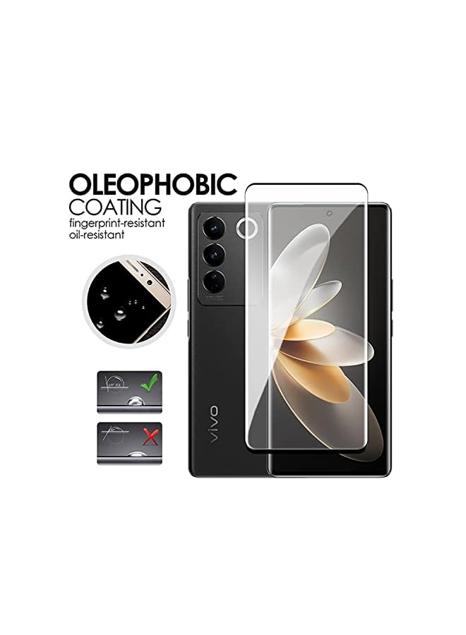 erorex Hugewth Compatible For Vivo V27 5G Screen Protector With Camera Lens Protector,Hd Scratch Resistant No Bubbles Tempered Glass Film (Black) - Image 3