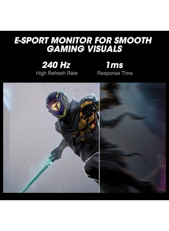 27-inch Gaming Curved Monitor Full HD 1080P 1920x1080 With 240Hz (Supports 165Hz) | AMD FreeSync Premium Technology  | 1ms (VRB) | VA Screen, DP HDMI, White - Image 5
