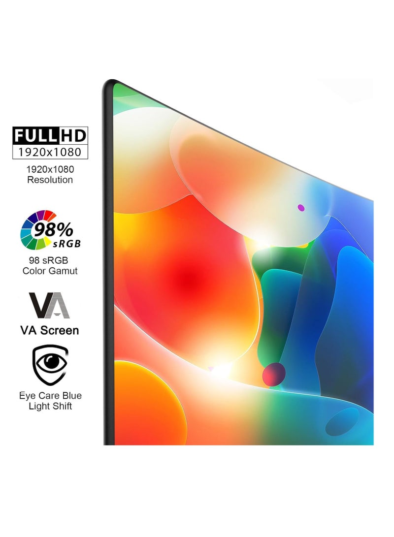 27-inch Gaming Curved Monitor Full HD 1080P 1920x1080 With 240Hz (Supports 165Hz) | AMD FreeSync Premium Technology  | 1ms (VRB) | VA Screen, DP HDMI, White - Image 2