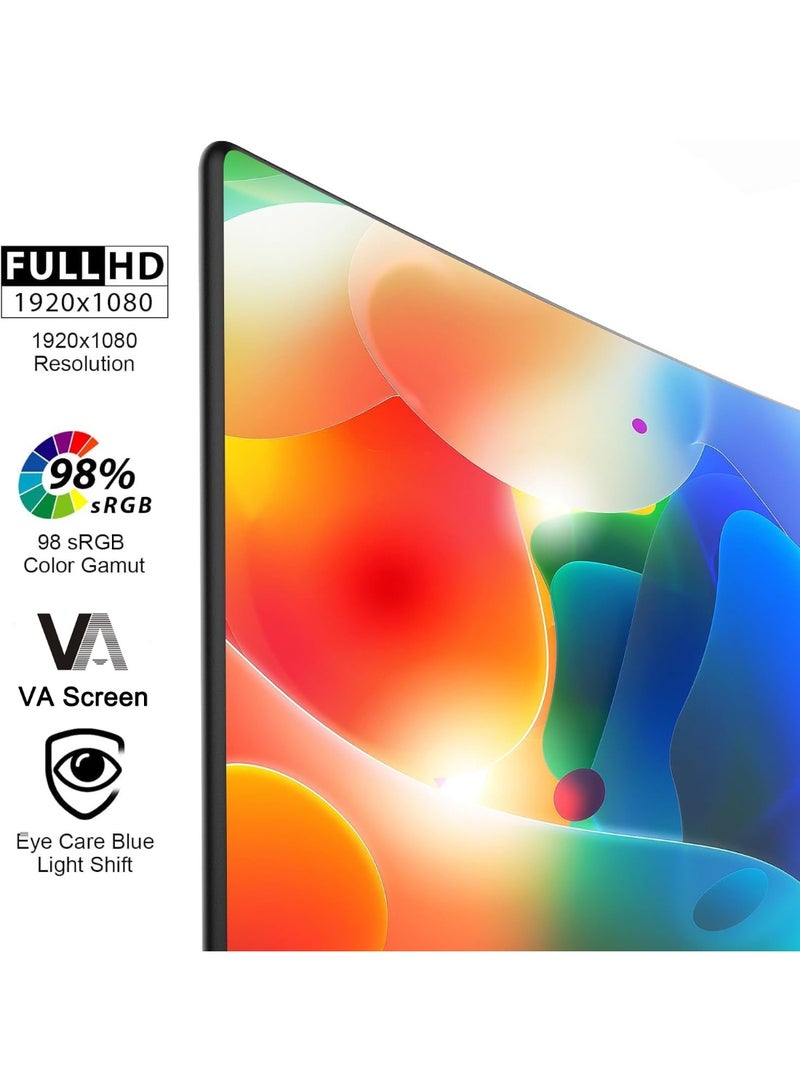 JN 27" Gaming Monitor Full HD 1080P 1920x1080 240Hz, DP1.4, HDMI2.1, FreeSync & G-Sync Compatible, 1ms (VRB), Curved VA Screen - Image 3