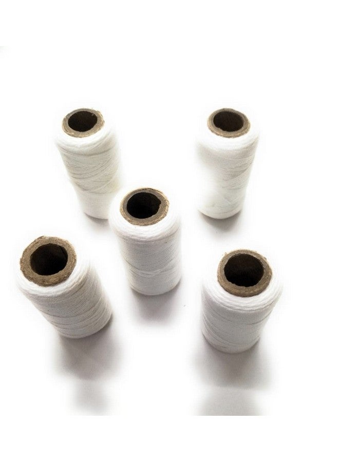Hookcart Cotton Yarn Thread Unbreakable for Flower Garland Making and Other Crafts, White, Pack of 5 - Image 1