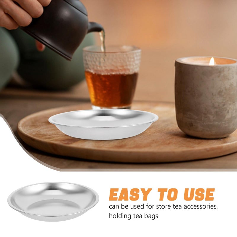 Stainless Steel Tea Bag Rest Dish Drip Catcher Tray 10 5Cm Flat Bottom - Image 4