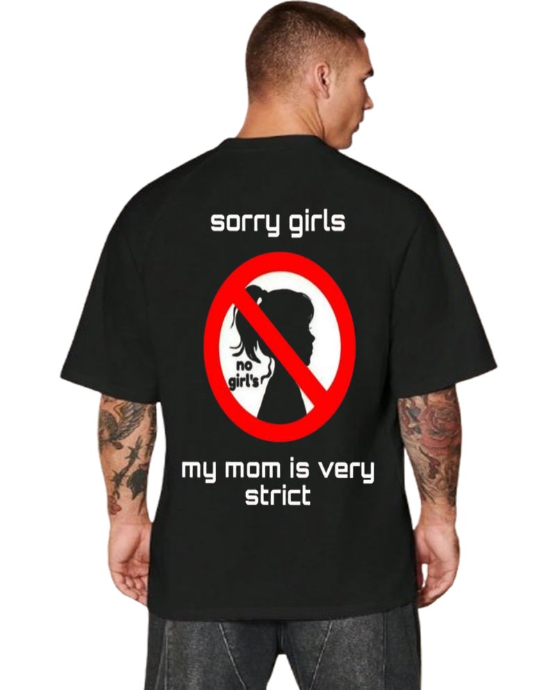 DIVIS Oversized Black Graphic T-Shirt for Men - Image 1