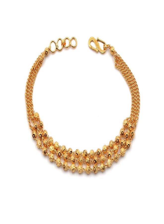 JHB Gold plated Brass and Bracelet for Women (Golden) - Image 1
