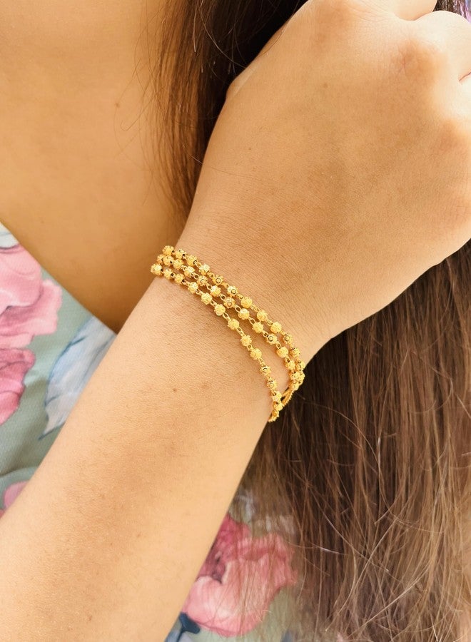 JHB Gold plated Brass and Bracelet for Women (Golden) - Image 2