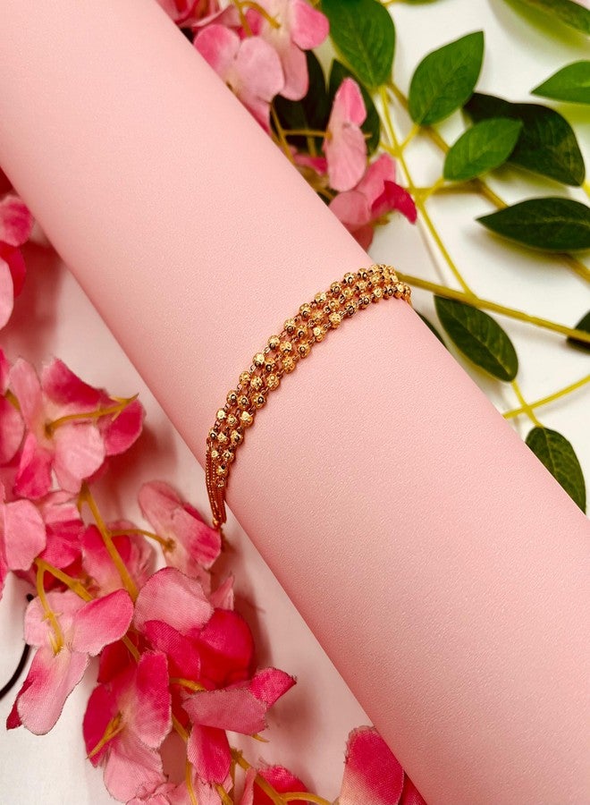 JHB Gold plated Brass and Bracelet for Women (Golden) - Image 4