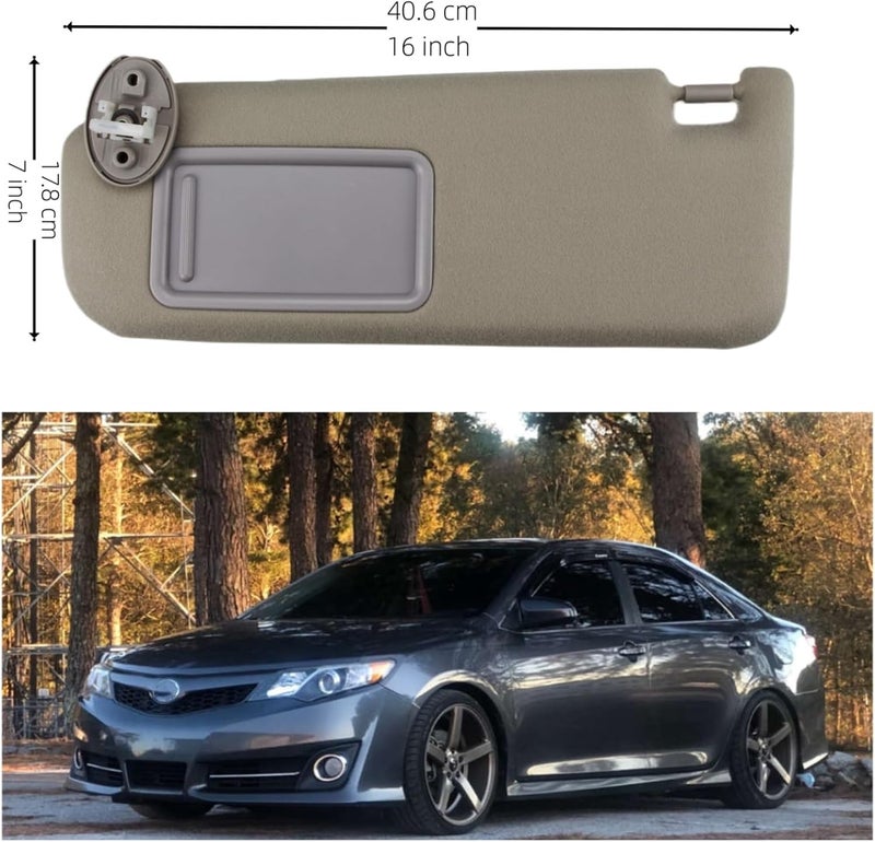 DEMULAX Beige Sun Visor with Light Assembly for Camry 2012-2017 - Image 2