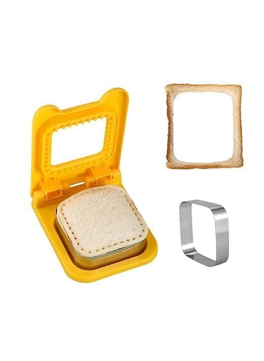 SANGOZ SANGOZS Uncrustable Sandwich Makers and Sandwich Cutters for Children Lunch Sandwich Cutter and Sealer Stainless Steel Baking Tools Sandwich Pocket Bread Mold Multicolor Pack of 1  - Image 3