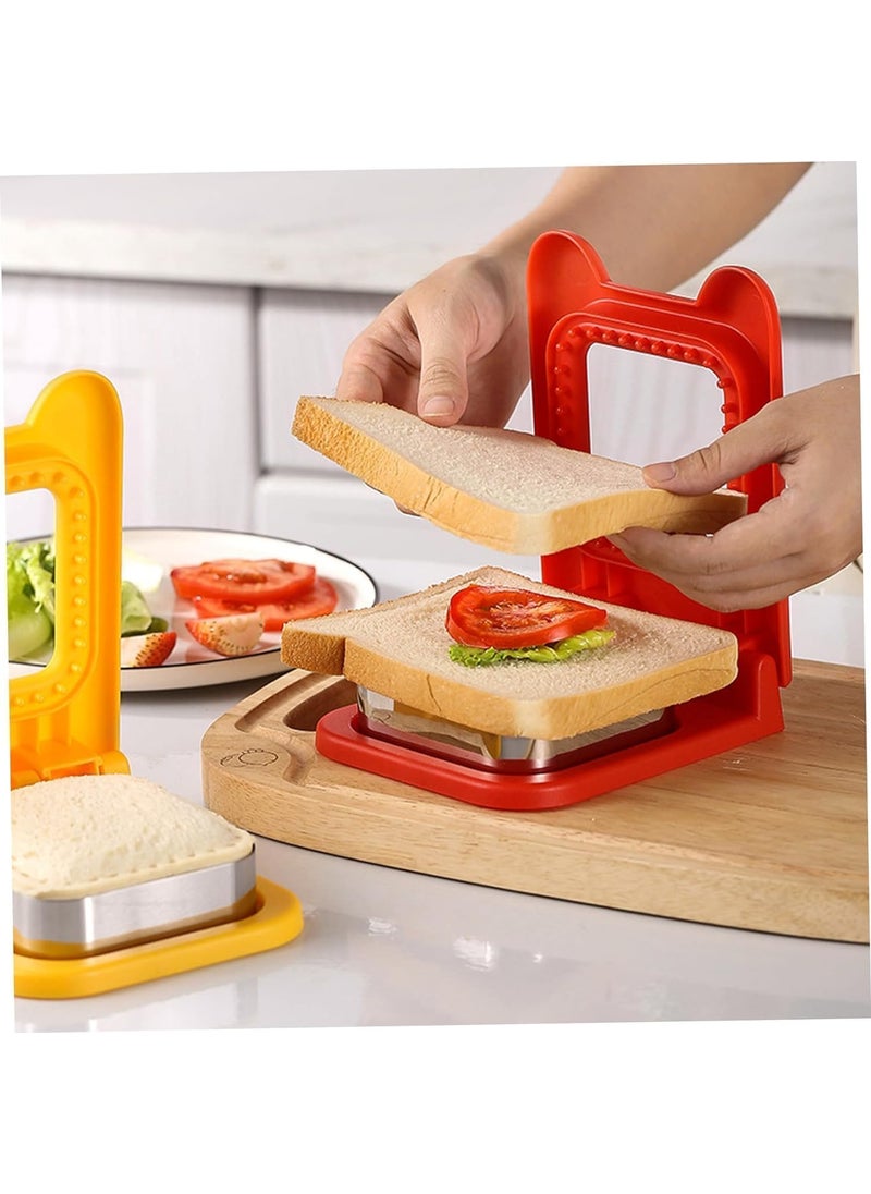 SANGOZ SANGOZS Uncrustable Sandwich Makers and Sandwich Cutters for Children Lunch Sandwich Cutter and Sealer Stainless Steel Baking Tools Sandwich Pocket Bread Mold Multicolor Pack of 1  - Image 2