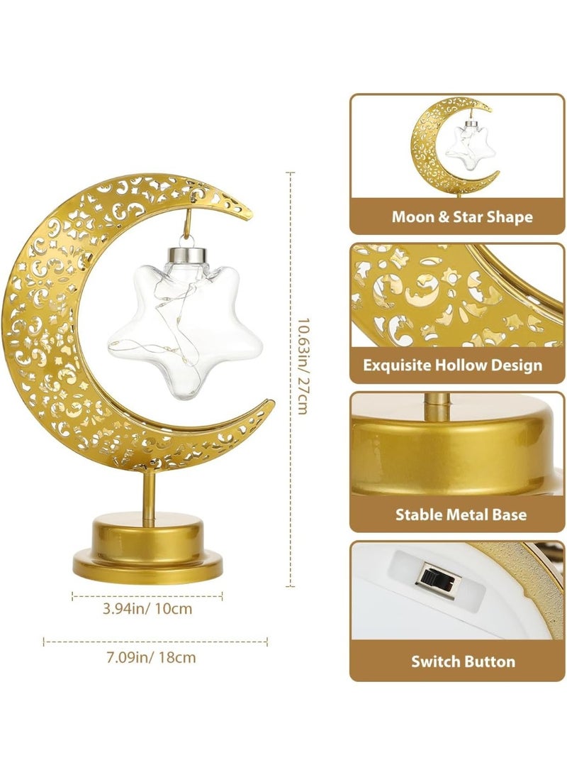Yakiter Moon Star Lamp,Ramadan Decorations for Home,Eid Mubarak Decorations,Ramadan Lights Decorations,Enchanted Lunar Lamp,Ramadan Home Table Decor,Galaxy Light,Moon Night Light,Battery Operated Lamp - Image 4