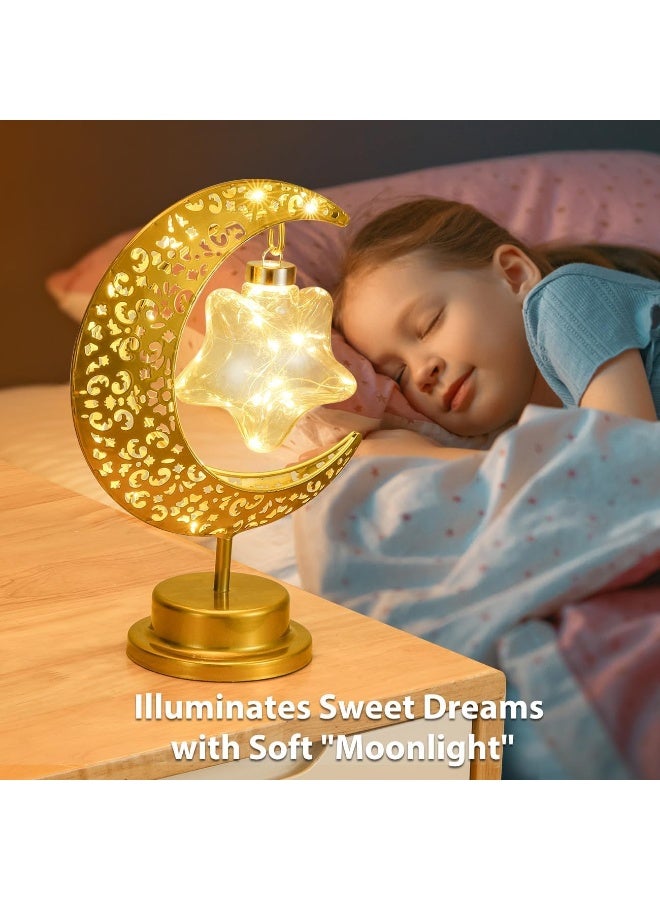 Yakiter Moon Star Lamp,Ramadan Decorations for Home,Eid Mubarak Decorations,Ramadan Lights Decorations,Enchanted Lunar Lamp,Ramadan Home Table Decor,Galaxy Light,Moon Night Light,Battery Operated Lamp - Image 5