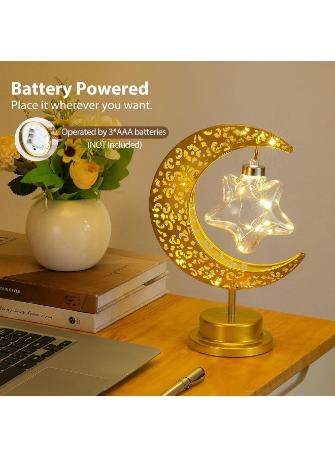 Yakiter Moon Star Lamp,Ramadan Decorations for Home,Eid Mubarak Decorations,Ramadan Lights Decorations,Enchanted Lunar Lamp,Ramadan Home Table Decor,Galaxy Light,Moon Night Light,Battery Operated Lamp - Image 3