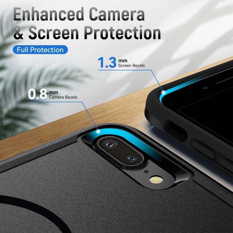 Teayoha for iPhone 8 Plus Case, Designed for iPhone 7 Plus Case,[Compatible with Magsafe] [Military Grade Drop Tested] Shockproof Tough Rugged Protective Phone Case 5.5-inch (Black) - Image 4