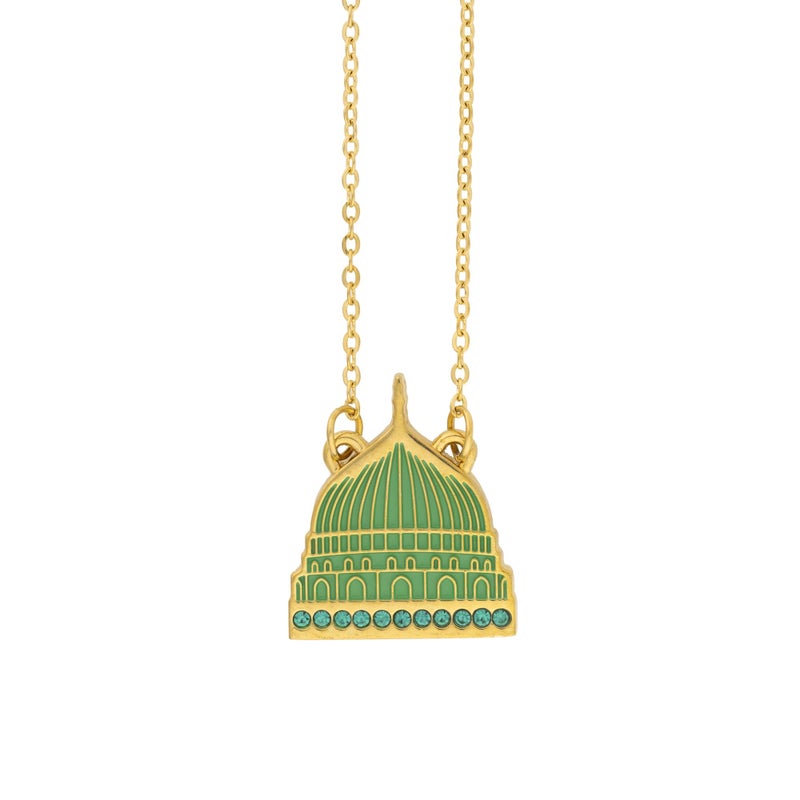 Oswa Aswa Luxury Women's Accessory – Gold Plated Green Dome Chain with Green Accents Inspired by Prophetic Heritage – Elegant Design with Deep Spiritual Symbolism – Perfect Gift for Women - Image 1