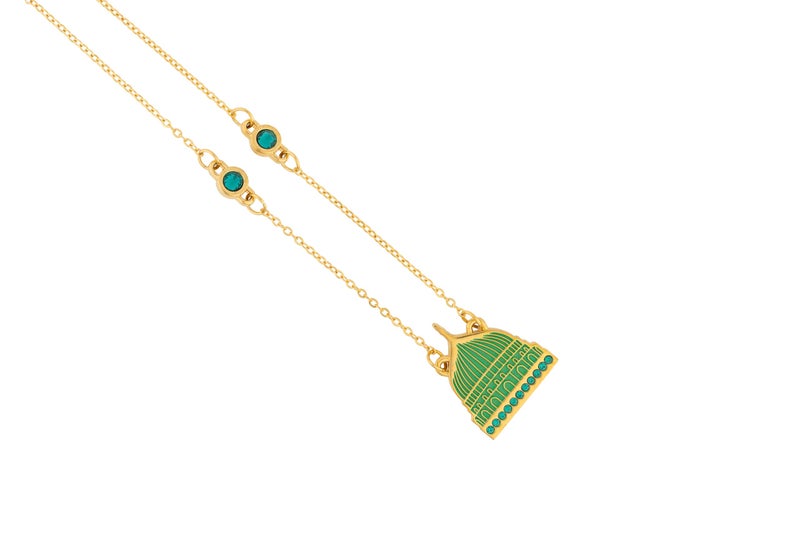 Oswa Aswa Luxury Women's Accessory – Gold Plated Green Dome Chain with Green Accents Inspired by Prophetic Heritage – Elegant Design with Deep Spiritual Symbolism – Perfect Gift for Women - Image 2