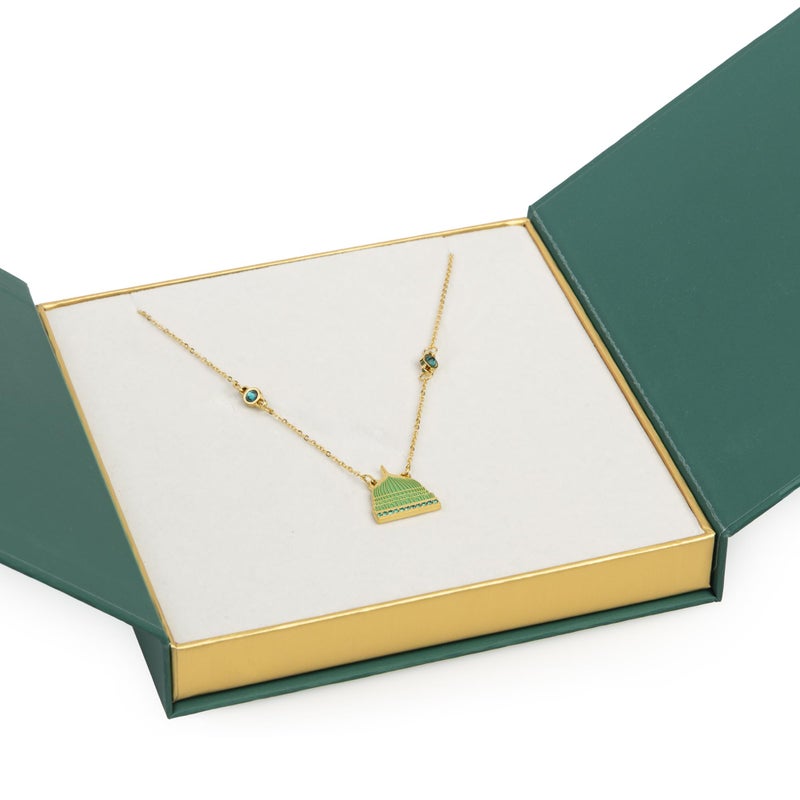 Oswa Aswa Luxury Women's Accessory – Gold Plated Green Dome Chain with Green Accents Inspired by Prophetic Heritage – Elegant Design with Deep Spiritual Symbolism – Perfect Gift for Women - Image 3