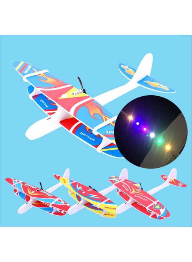 طائرة إسفنجية كهربائية قابلة لإعادة الشحن عبر USB، طائرة شراعية ذات سطحين في الهواء الطلق للأطفال، نموذج طيران مُجمَّع - اللون: ذو سطحين مع ضوء - Image 4