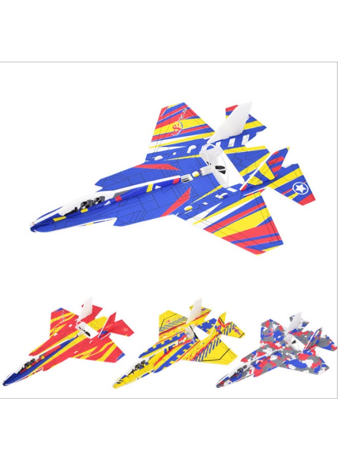 طائرة إسفنجية كهربائية قابلة لإعادة الشحن عبر USB، طائرة شراعية ذات سطحين في الهواء الطلق للأطفال، نموذج طيران مُجمَّع - اللون: ذو سطحين مع ضوء - Image 5