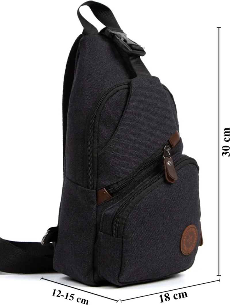 Avca Unisex Canvas Cross Strap Waist Shoulder Bag with USB Headphone Outlet