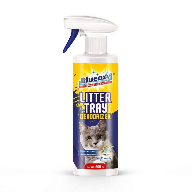 BLUEOXY Orange Cat Litter Tray Cleaner And Deodorizer |Ecology Formulation |Little Tay Cleaner |Odour Remover |Deodorizer |Rtu |Cat Pan Cleaner |Spray 500 Ml |Qty 1 - Image 1