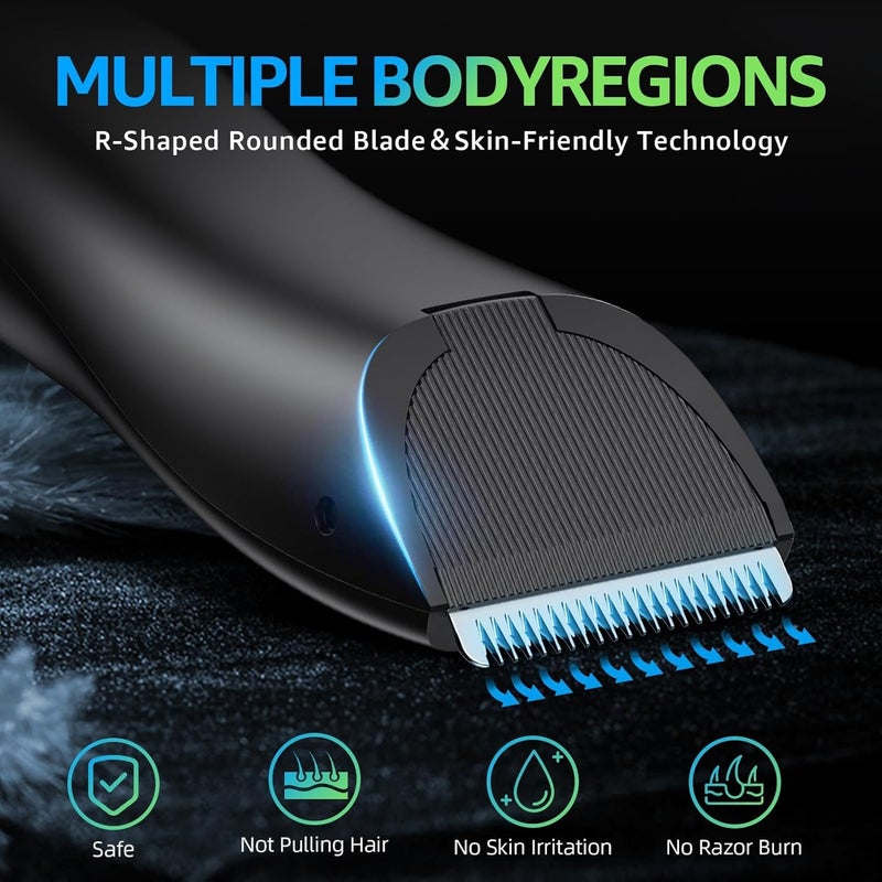 Kueh Body Trimmer for Men and Women, Ball Shaver, Electric Groin & Pubic Hair Trimmer, Waterproof Wet/Dry Groomer, Replaceable Ceramic Male Hygiene Razor Clippers - Image 3
