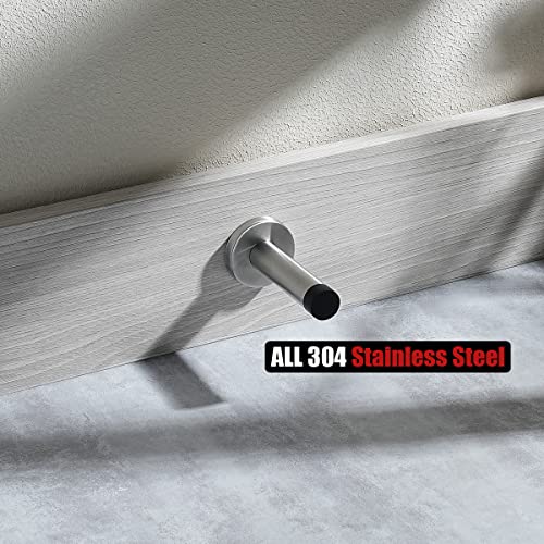 JQK Door Stopper, 304 Stainless Steel Thicken 1mm Sound Dampening Door Stop Bumper Wall Protetor 4 Pack, Brushed, DSB5-BN-P4 - Image 5