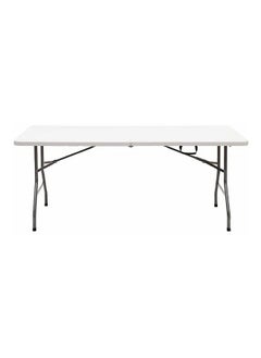 LIVING ACCENTS Plastic Molded Folding Table White and Black 74 x 242 x 74 cm  - Image 2