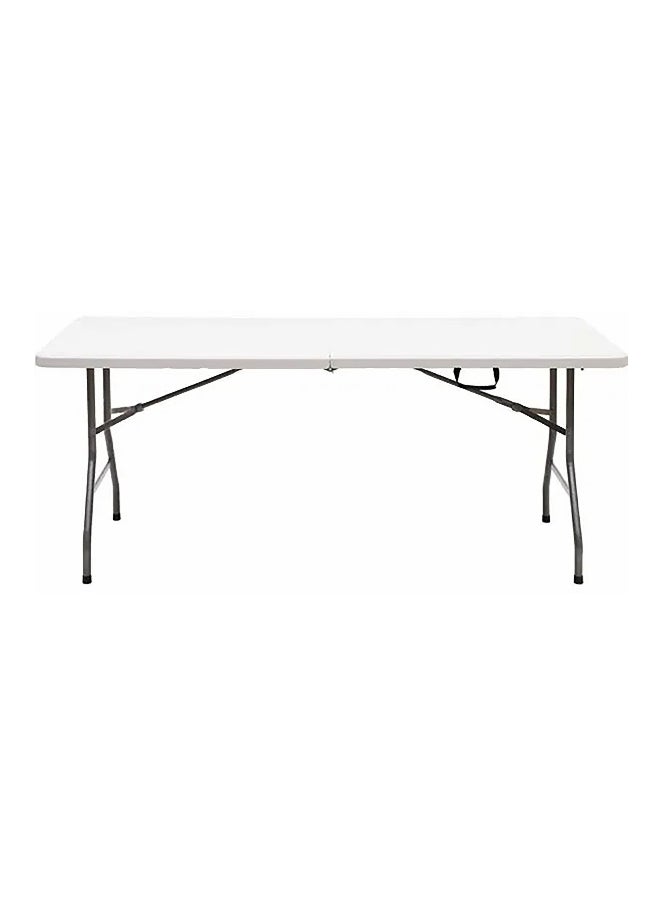 LIVING ACCENTS Plastic Molded Folding Table White and Black 74 x 242 x 74 cm  - Image 2