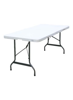 LIVING ACCENTS Plastic Molded Folding Table White and Black 74 x 242 x 74 cm  - Image 1