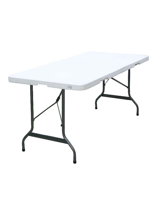 LIVING ACCENTS Plastic Molded Folding Table White and Black 74 x 242 x 74 cm  - Image 1