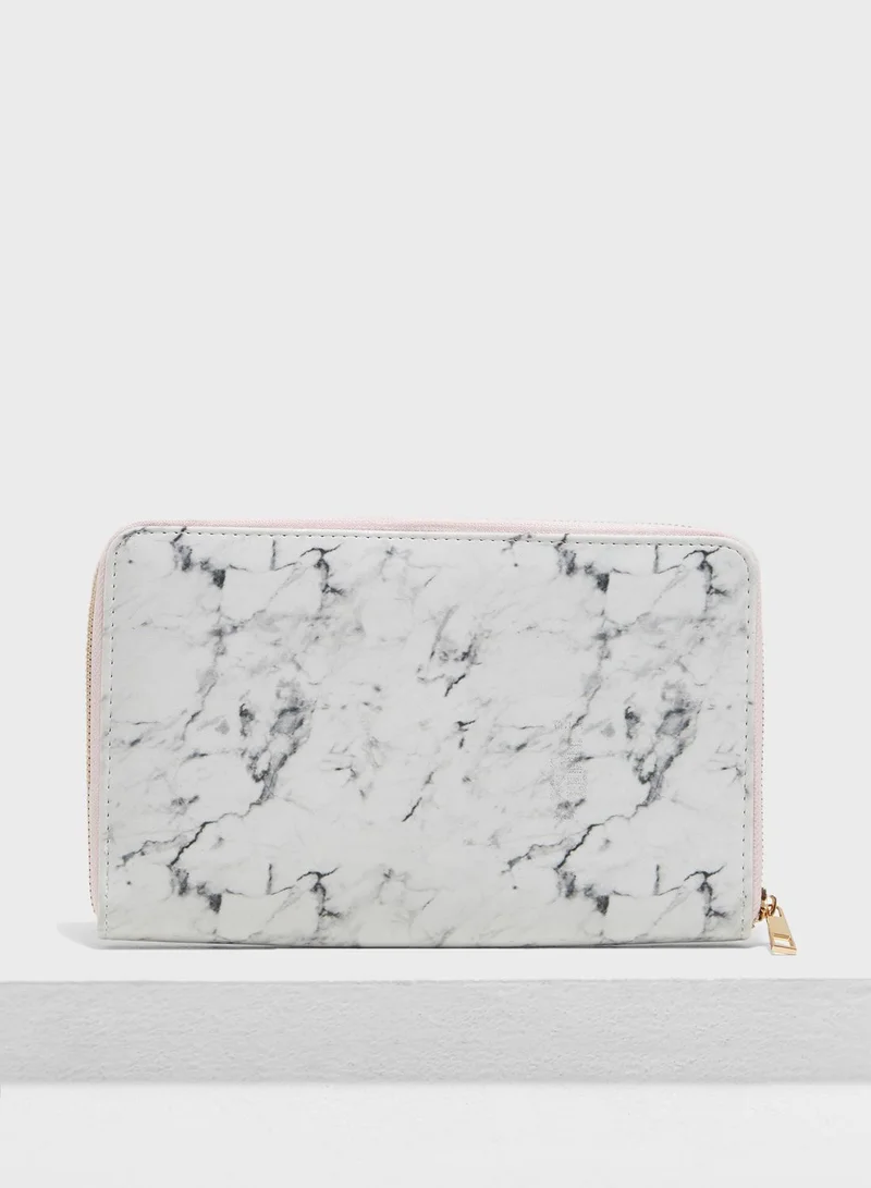 NEW LOOK Marble Travel Wallet