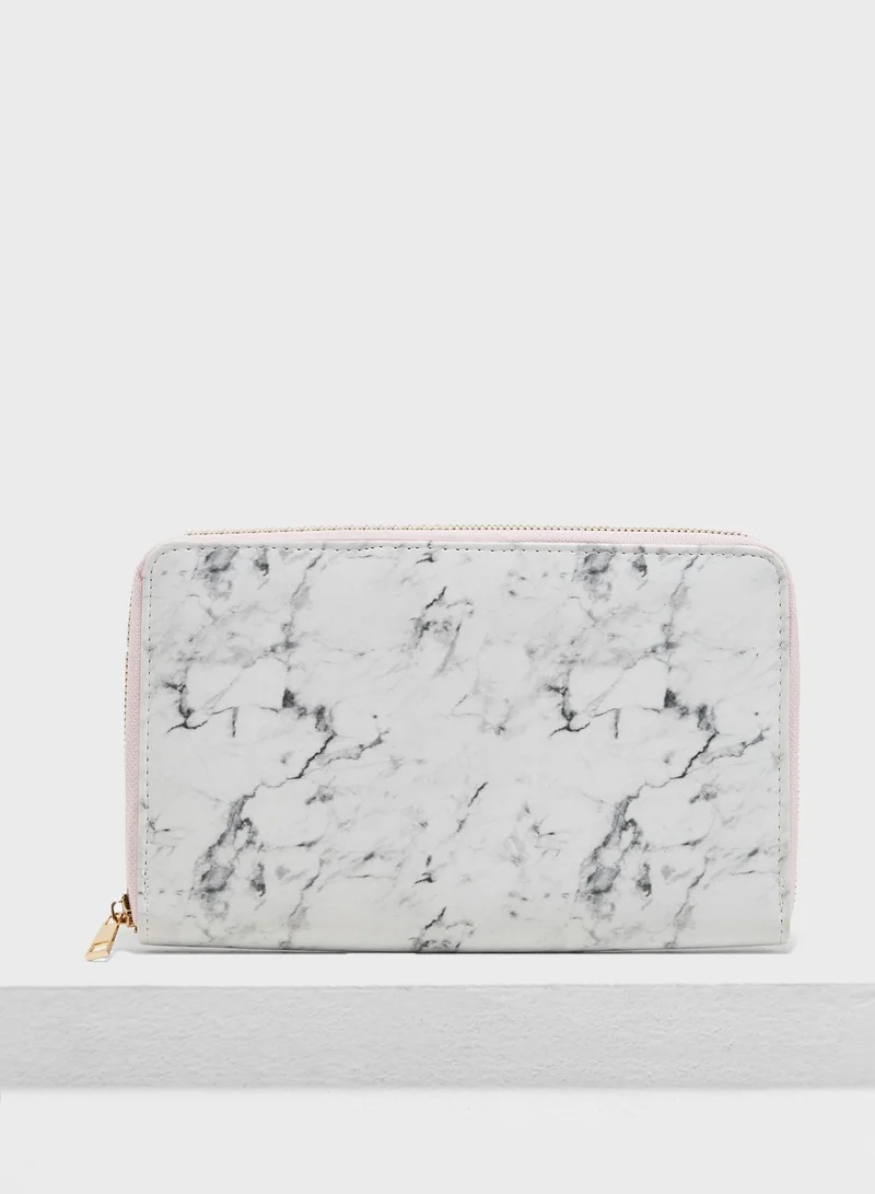 NEW LOOK Marble Travel Wallet