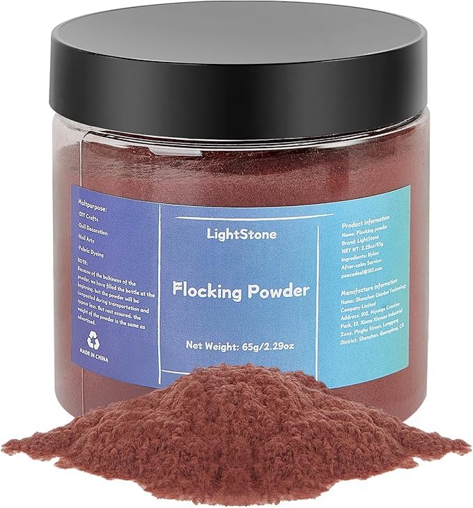 LightStone 65g Flocking Powder - Velvet Fibers - Flocking Powder for Crafts/Taba Squishy/Nails Art/Doll Decorations/DIY Scenery (Coffee) - Image 1
