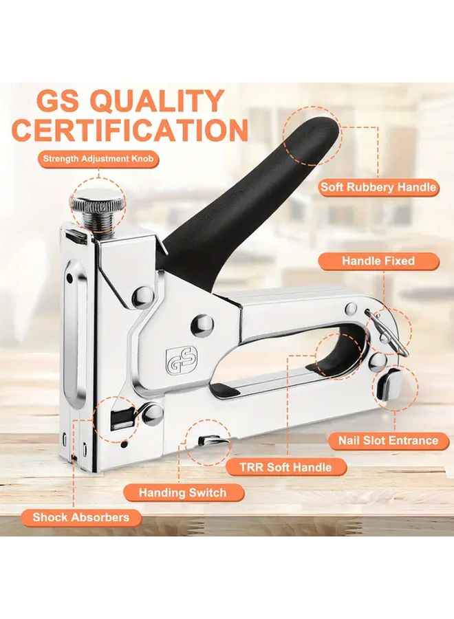 مسدس الدبابات الفضي الثقيل 3 في 1 مع 800 دبوس لأعمال النجارة وتزيين الأثاث - Image 2