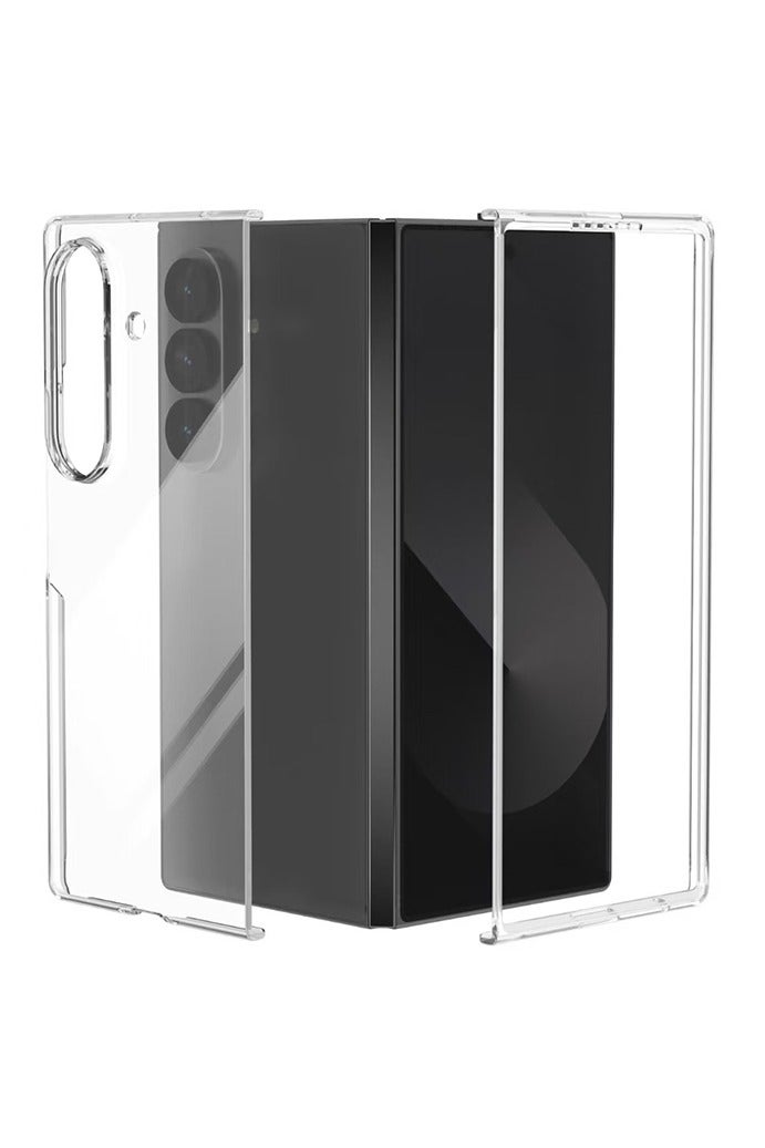 for Samsung Galaxy Z Fold 7 phone case, transparent ultra-thin hard PC shockproof fully covered transparent case, TUP material border - Image 1