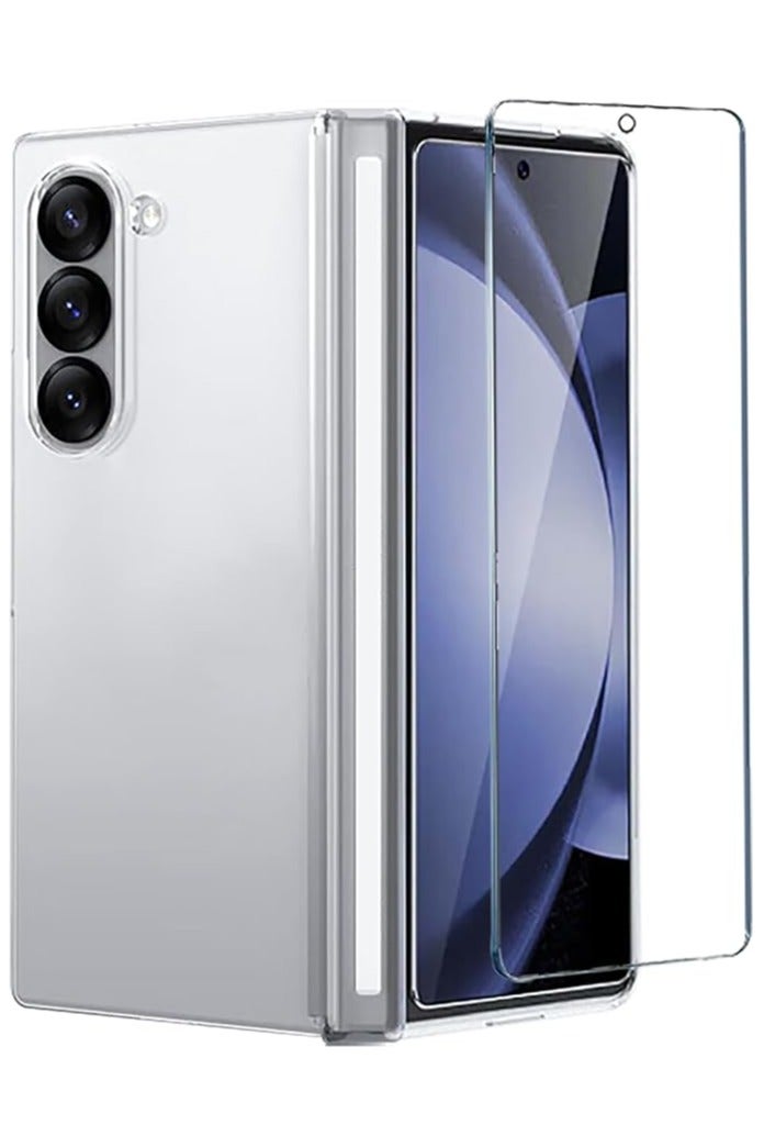 for Samsung Galaxy Z Fold 7 phone case, transparent ultra-thin hard PC shockproof fully covered transparent case, TUP material border - Image 2