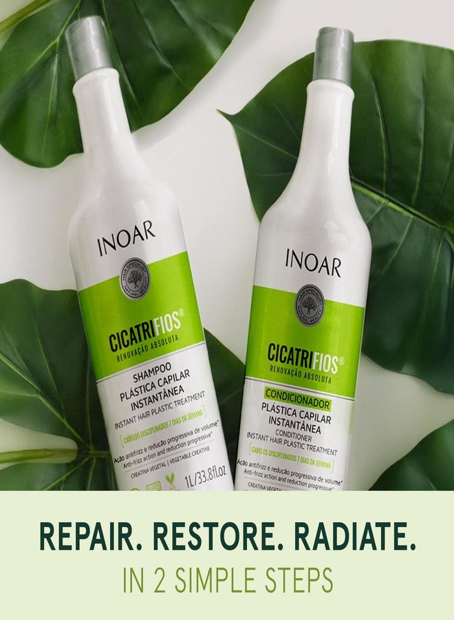 Inoar Cicatrifios Shampoo with RejuComplex3 & Deep Repair Formula for Damaged Hair, Frizz Control & Renewed Softness, 33.8 Fl Oz - Image 5